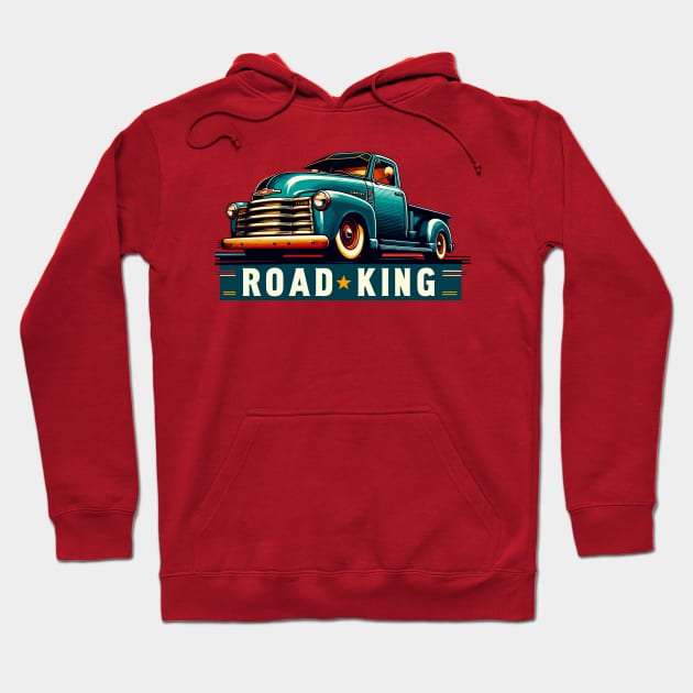 Chevy Truck, Road King Hoodie by Vehicles-Art